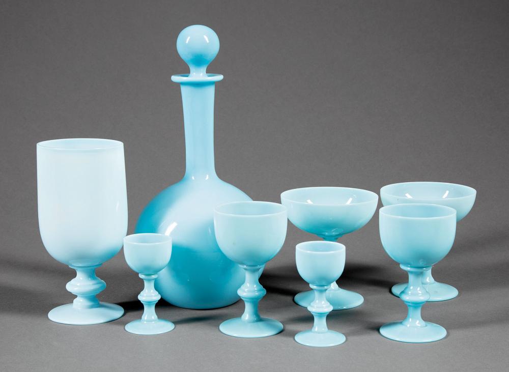 TURQUOISE OPALINE GLASS DRINKS
