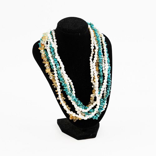 TURQUOISE PEARL AND CITRINE MULTI