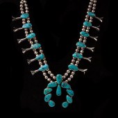 TURQUOISE SQUASH BLOSSOM NECKL