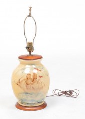 TURTLE CREEK REDWARE LAMP. Ohi