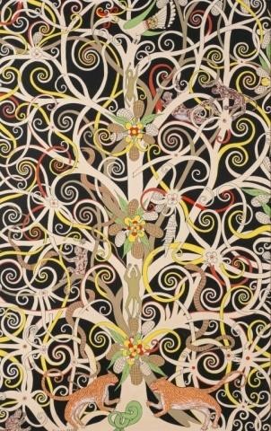 TUSAU PADAN TREE OF LIFE TEMPERA ON