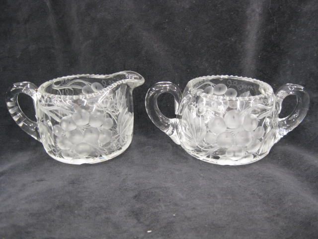Tuthill Cut Glass Creamer & Sugar