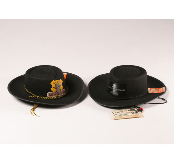 TV cowboy hats; felt body, vinyl