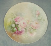 T&V Limoges rose painted tray,
