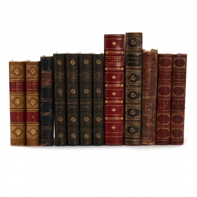 TWELVE (12) 19TH CENTURY LEATHER