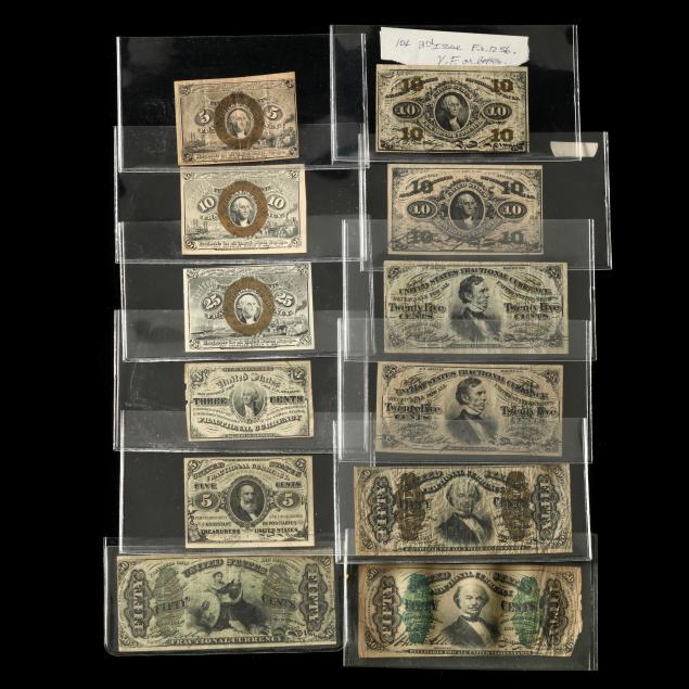 TWELVE (12) FRACTIONAL CURRENCY