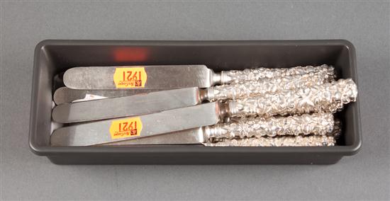 Twelve American repousse sterling