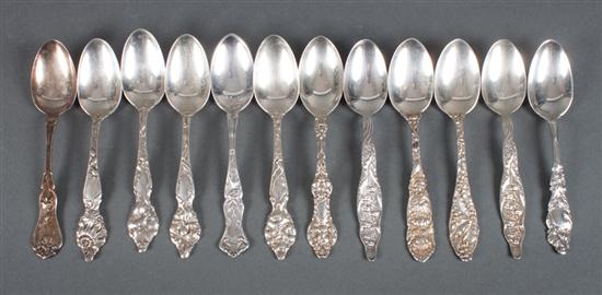 Twelve American sterling silver
