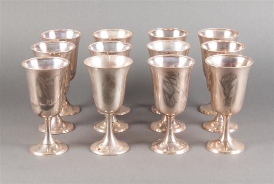 Twelve American sterling silver