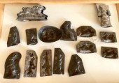 Twelve antique embossed presse