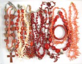 TWELVE ARTICLES OF CORAL JEWEL