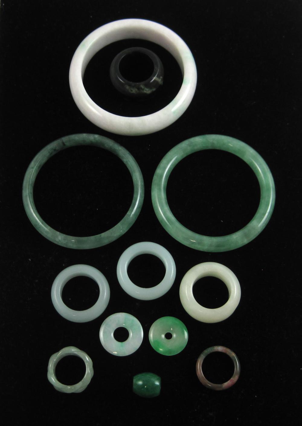 TWELVE ARTICLES OF JADE JEWELRY,