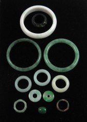 TWELVE ARTICLES OF JADE JEWELR