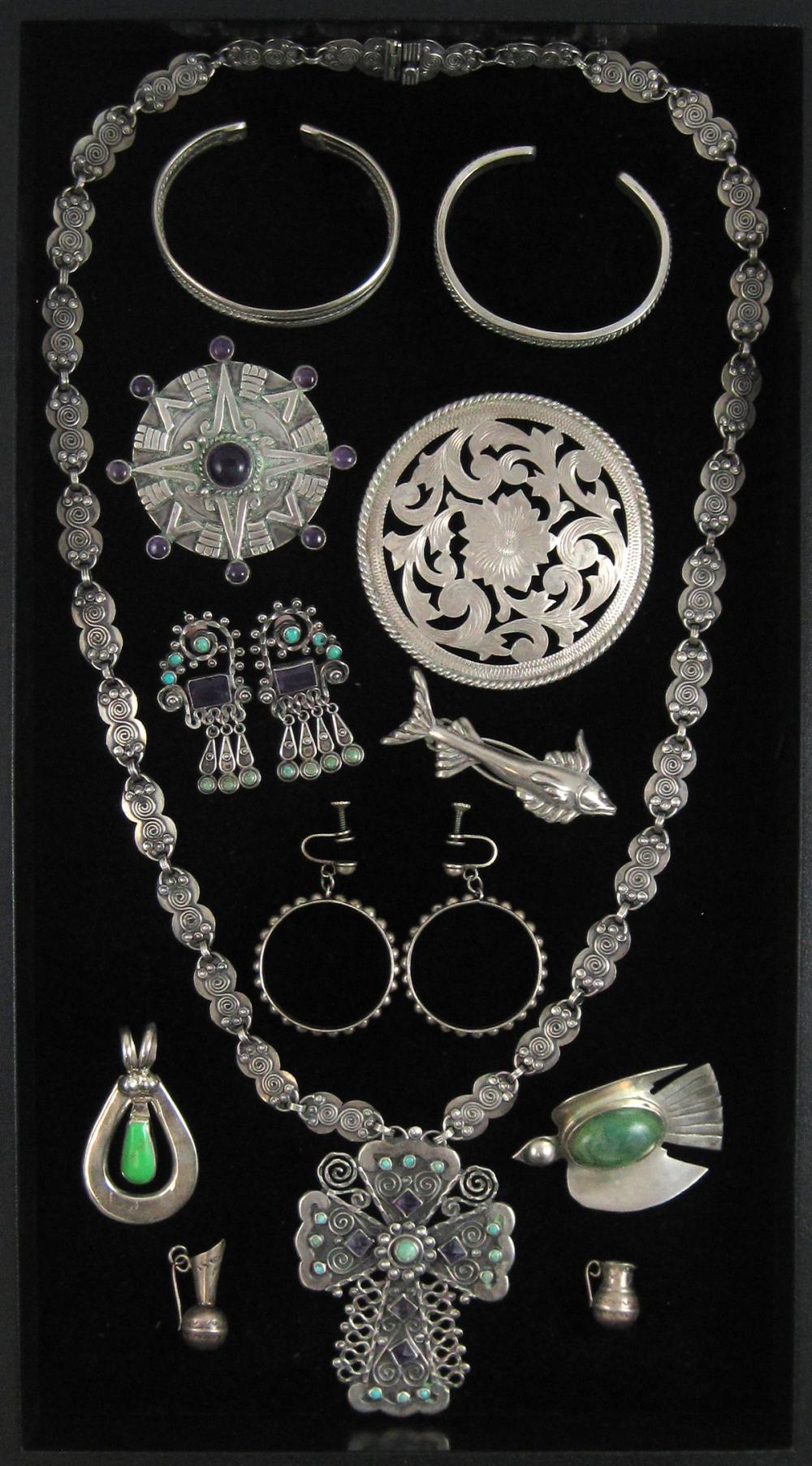TWELVE ARTICLES OF MEXICO SILVER