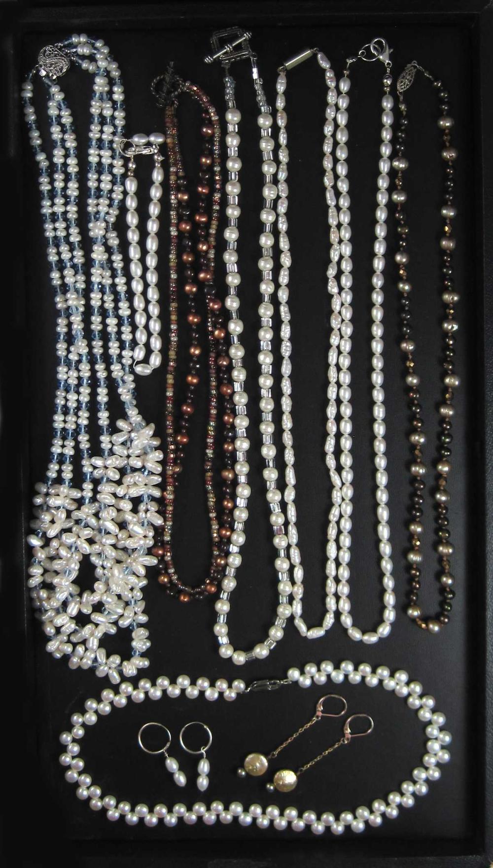 TWELVE ARTICLES OF PEARL JEWELRY,