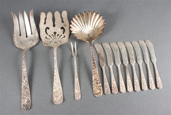 Twelve Assorted American repousse