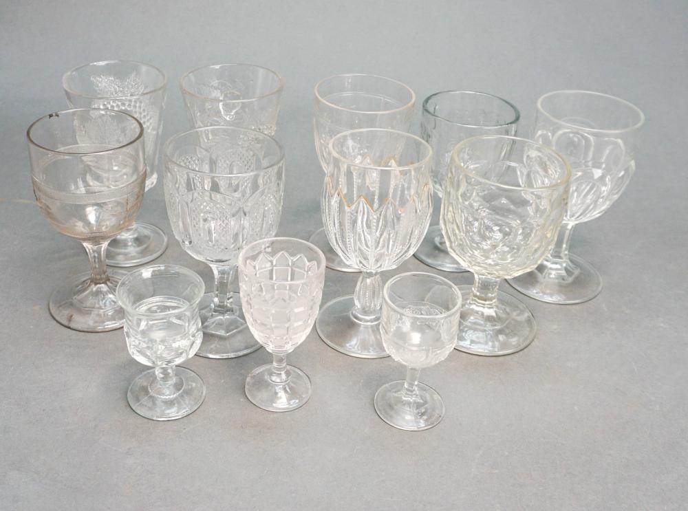 TWELVE ASSORTED MOLDED GLASS