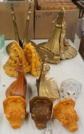 TWELVE ASSORTED PLASTER SHELVE