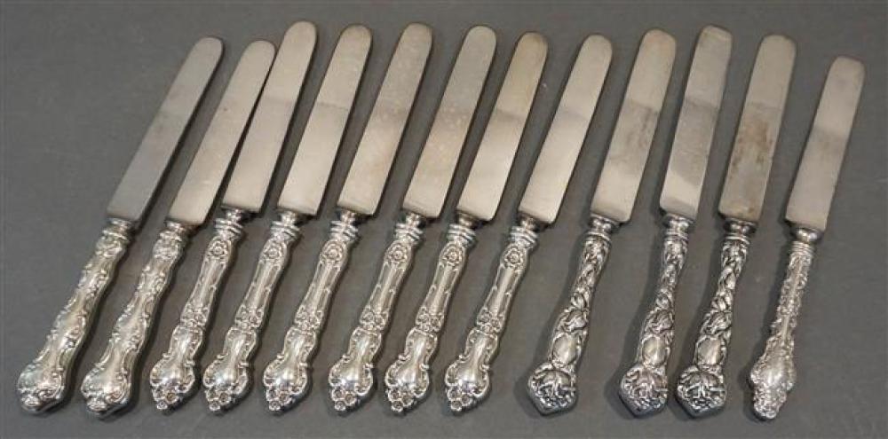 TWELVE ASSORTED STERLING HANDLE