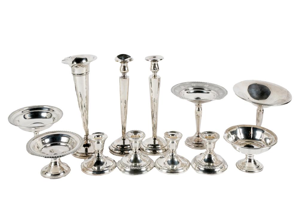 TWELVE ASSORTED STERLING & PLATED