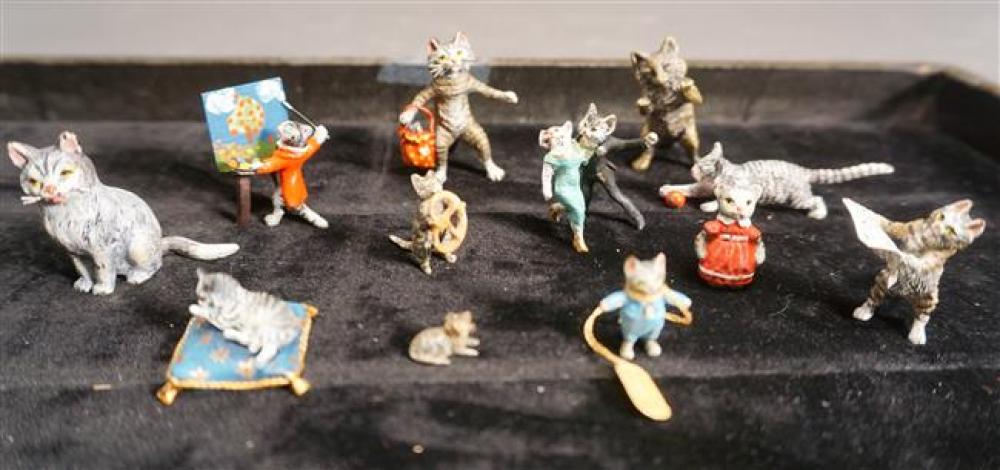 TWELVE AUSTRIAN COLD PAINTED BRONZE