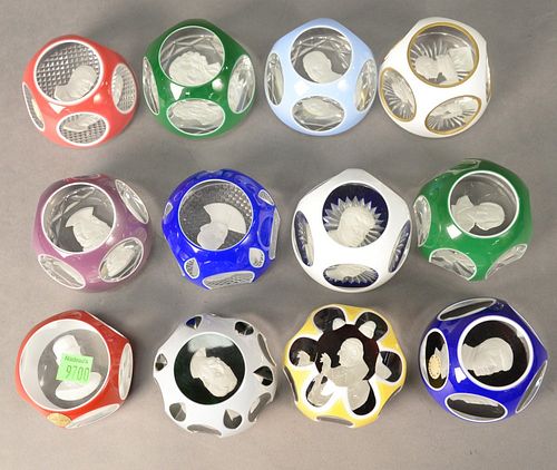 TWELVE BACCARAT PAPERWEIGHTS,