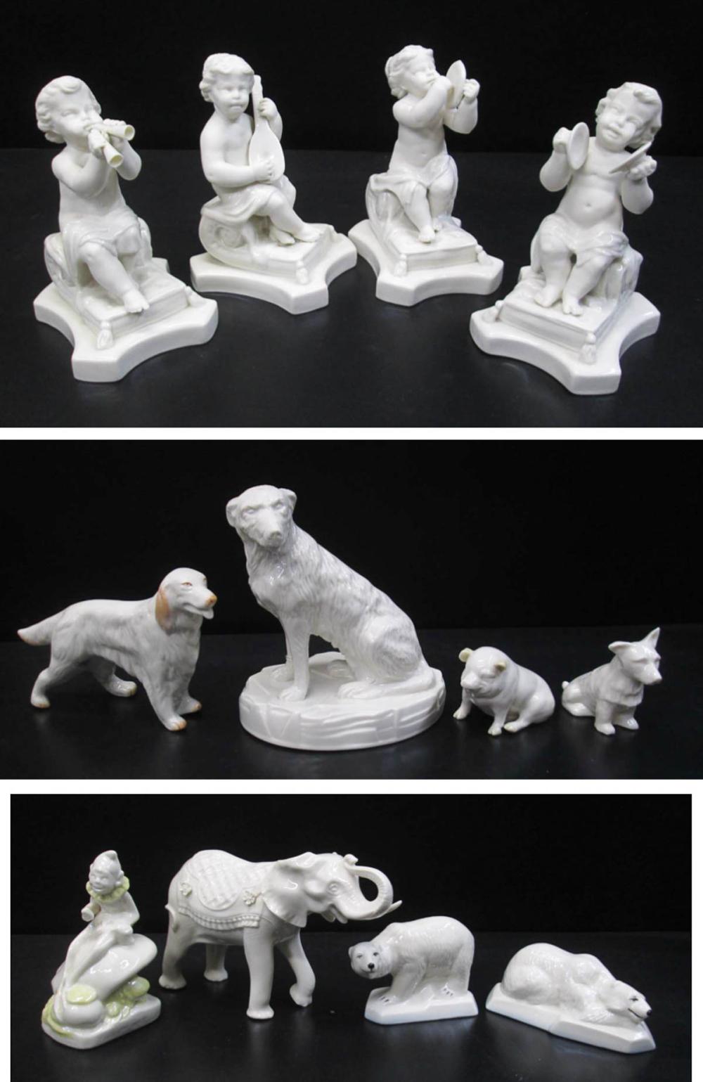 TWELVE BELLEEK PARIAN PORCELAIN