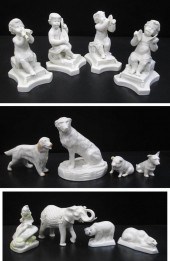 TWELVE BELLEEK PARIAN PORCELAI