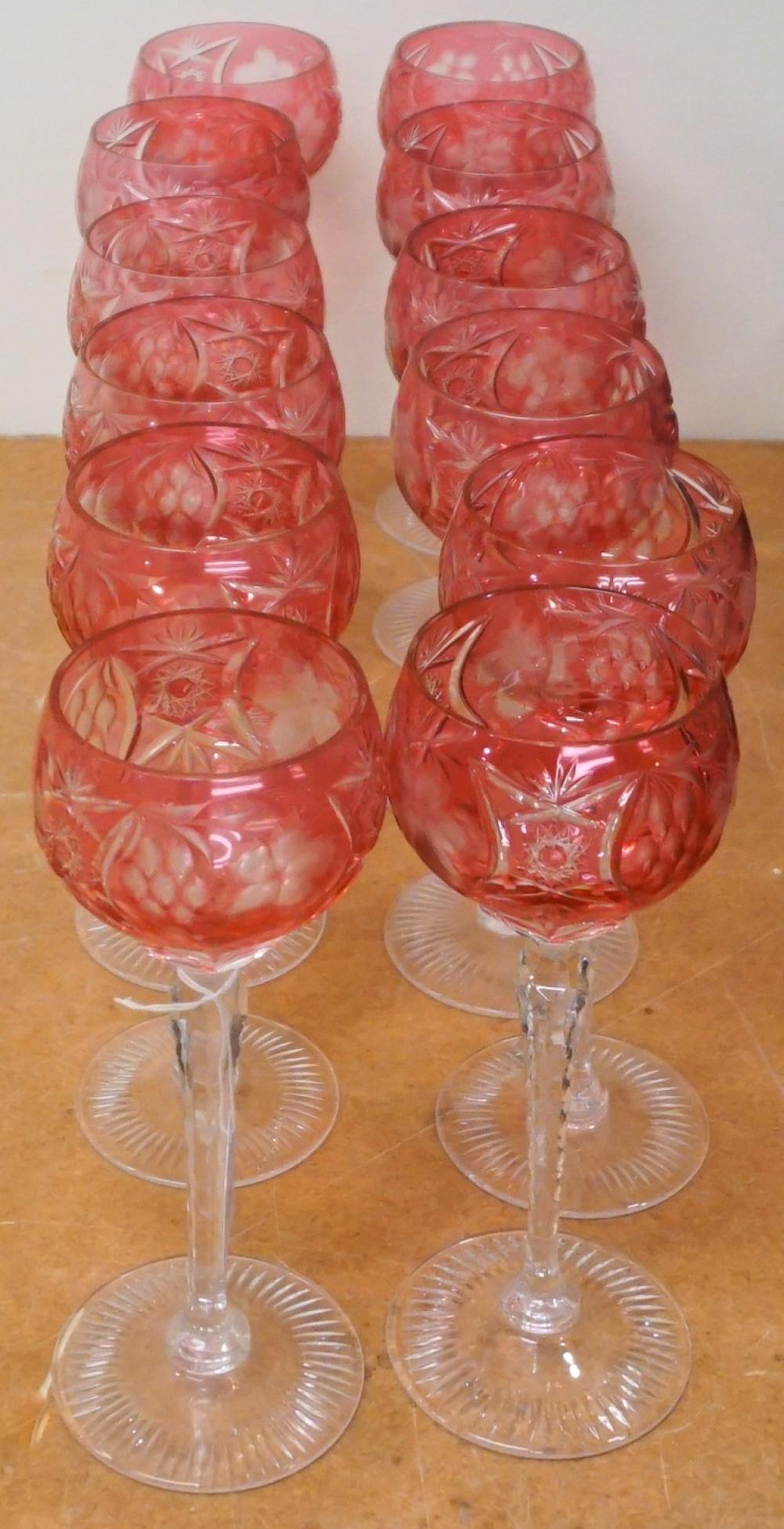 TWELVE BOHEMIAN CRANBERRY TO