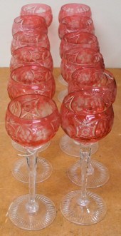 TWELVE BOHEMIAN CRANBERRY TO C