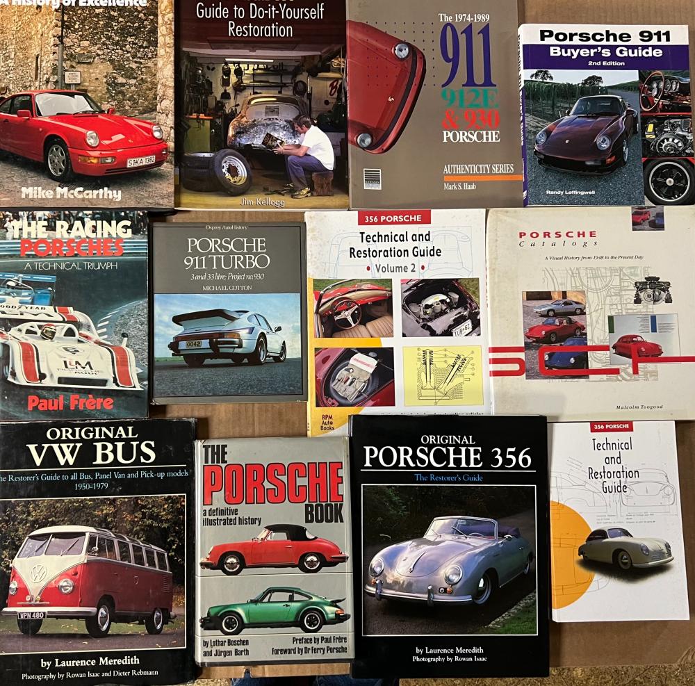 TWELVE BOOKS ON PORSCHE AND