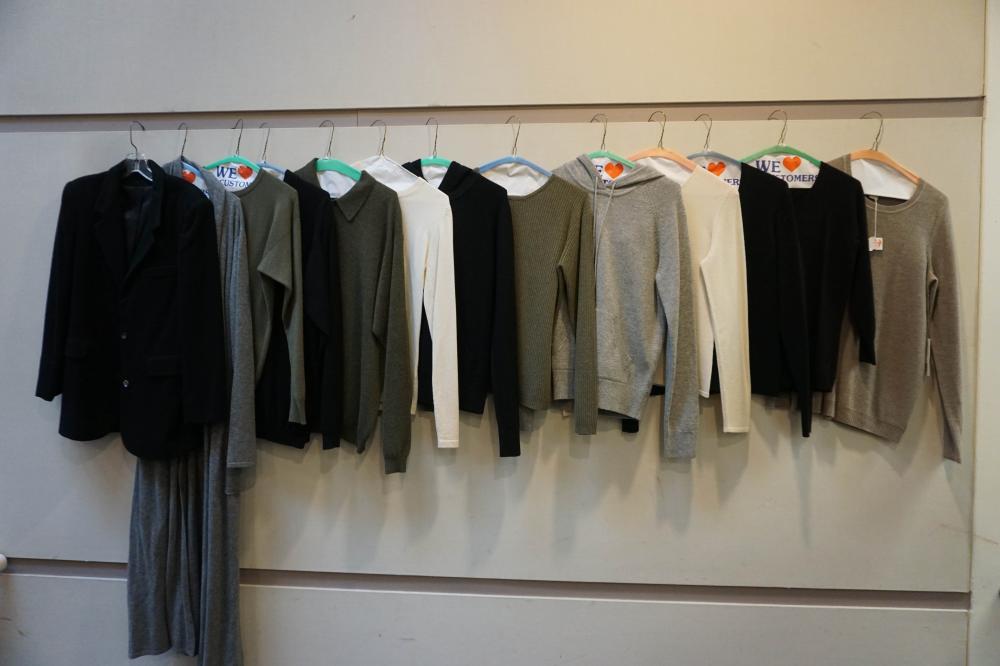 TWELVE CASHMERE SWEATERS AND
