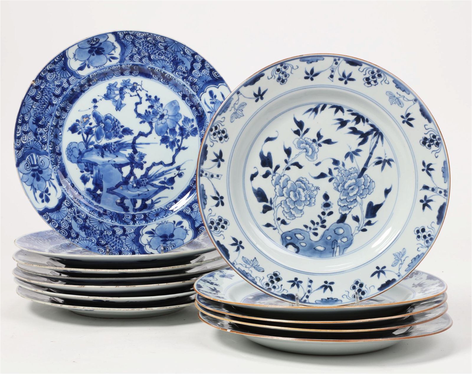 TWELVE CHINESE BLUE AND WHITE