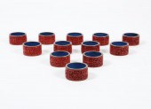 TWELVE CHINESE CINNABAR LACQUE