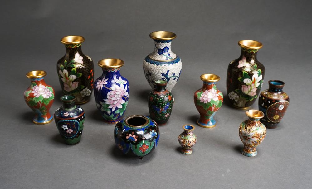 TWELVE CHINESE CLOISONNé