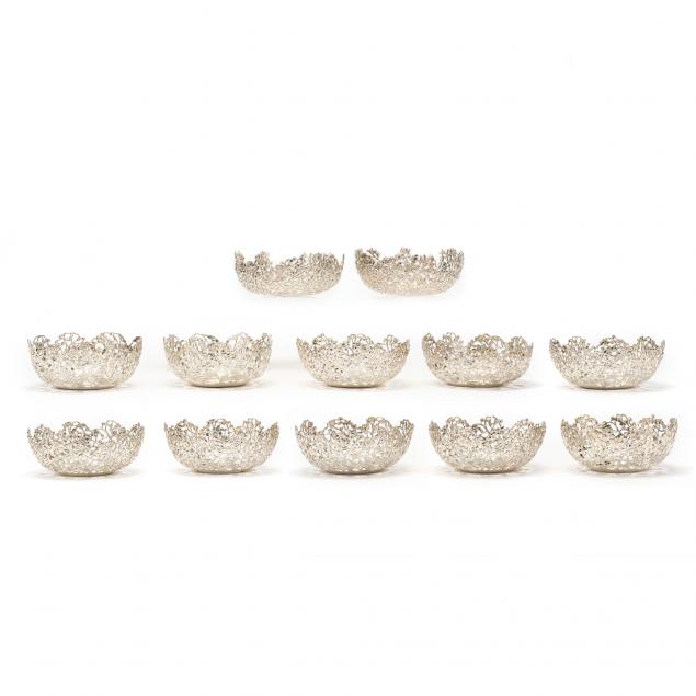 TWELVE CHINESE EXPORT SILVER
