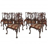 TWELVE CHIPPENDALE-STYLE MAHOG