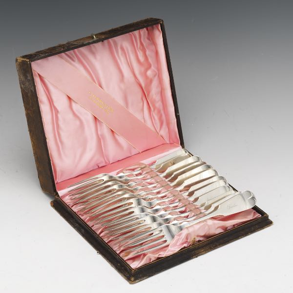 TWELVE COIN SILVER FORKS 7 ¾" 12