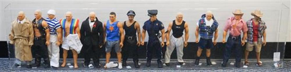 TWELVE COMPOSITION DOLLS OF MEN