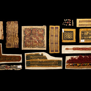 Twelve Coptic Wool, Linen, and Silk