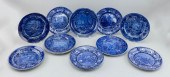 TWELVE DARK BLUE STAFFORDSHIRE