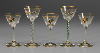 Twelve Dorflinger goblets: all with