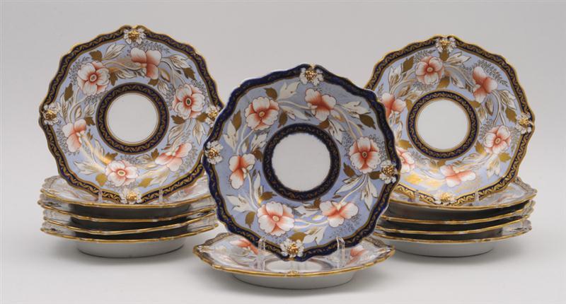 TWELVE ENGLISH PORCELAIN