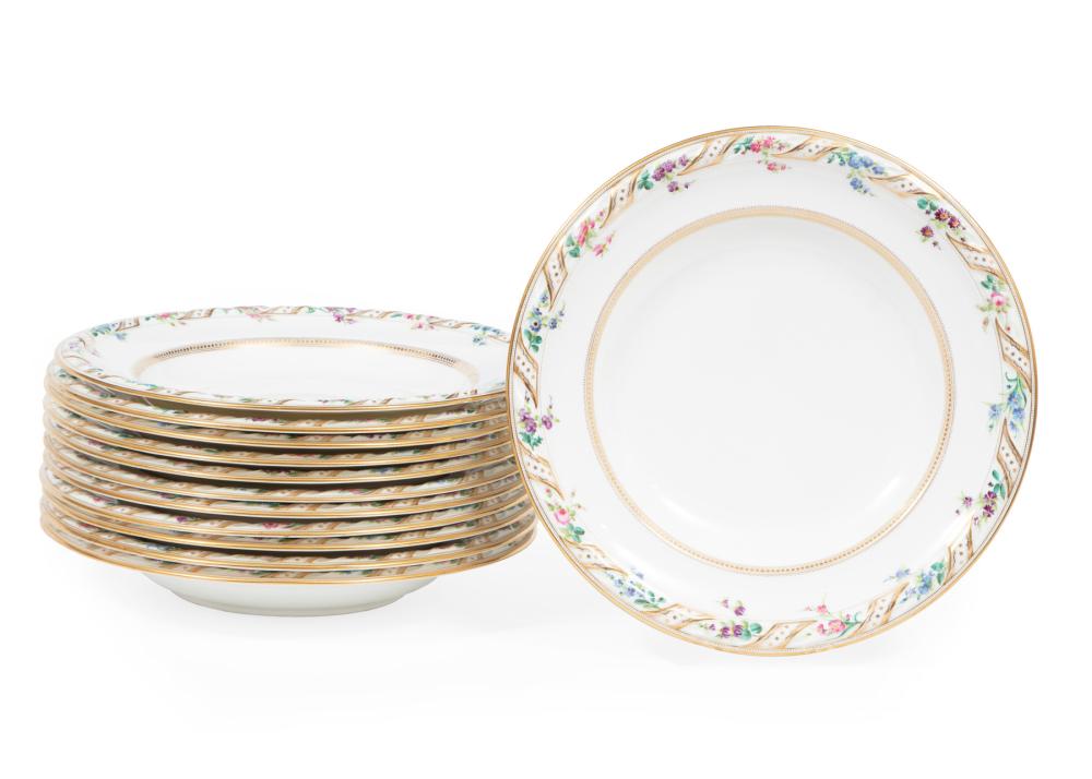 TWELVE ENGLISH PORCELAIN SOUP