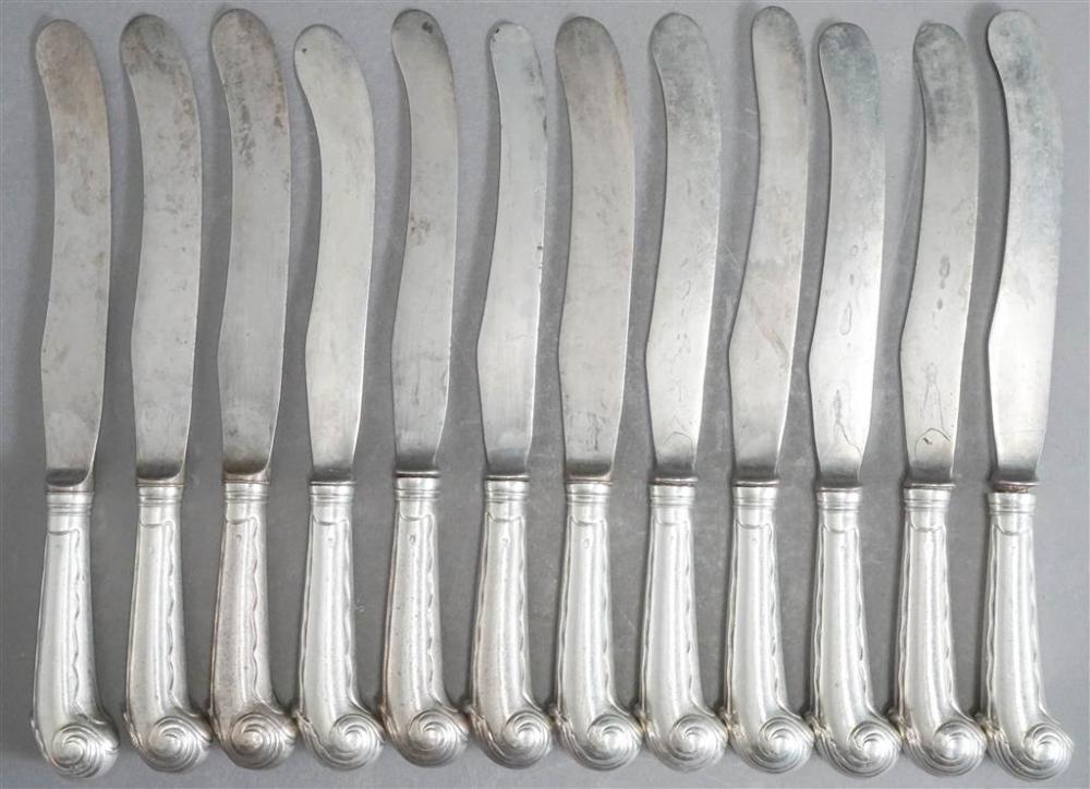 TWELVE ENGLISH SILVER PISTOL GRIP