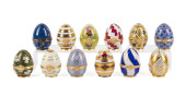 TWELVE FABERGE LIMOGES PORCELA