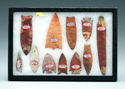 Twelve fluted projectile points: