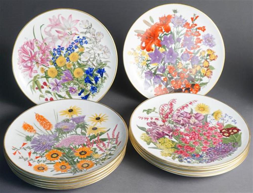 TWELVE FRANKLIN MINT FLOWERS OF THE