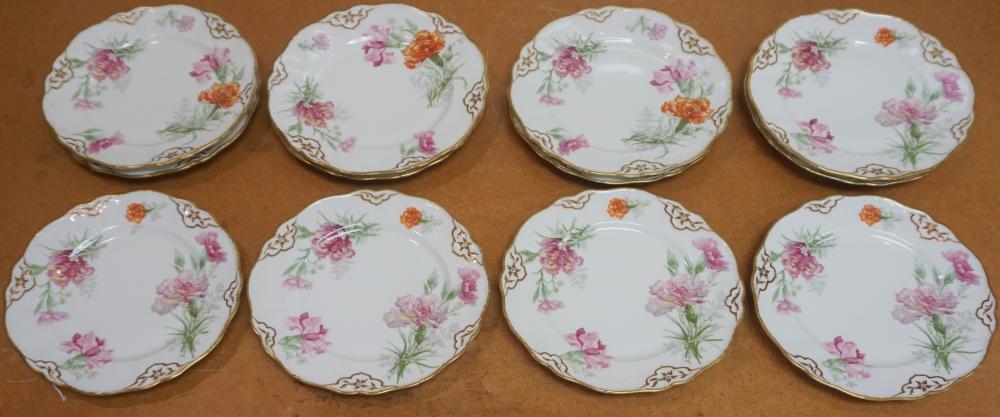 TWELVE FRENCH FLORAL AND GILT