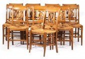 TWELVE FRENCH FRUITWOOD LYRE-B